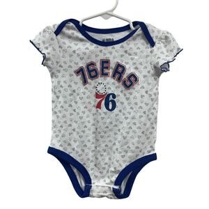 New NBA Philadelphia 76ers Basektball Baby Girl Size 12 Mos One Piece Sleeper
